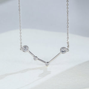 Hazel-0.75 Carats Round Moissanite Zodiac Sign Necklace