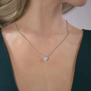 Savannah-2.0 Carats Round Moissanite Bezel Necklace