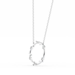 Natalie-0.10 Carats Round Moissanite Twig Necklace