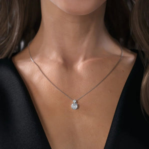 Leah-2.0 Carats Round Moissanite Solitaire Necklace