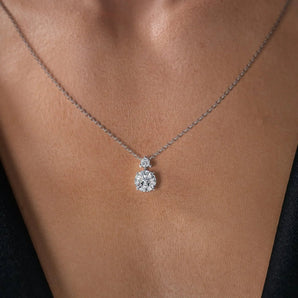 Leah-2.0 Carats Round Moissanite Solitaire Necklace