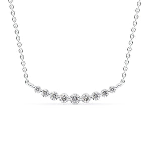 Lily-0.25 Carats Round Moissanite Curved Bubble Necklace