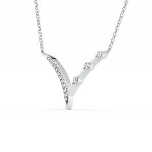 Layla-0.15 Carats Round Moissanite Half Chevron Necklace