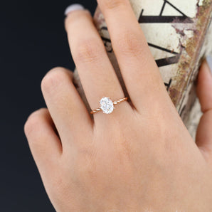 Evangeline-1.33 Carats Oval Moissanite Solitaire Engagement Ring