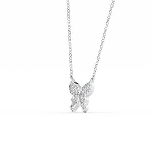 Claire-0.35 Carats Round Moissanite Butterfly Necklace