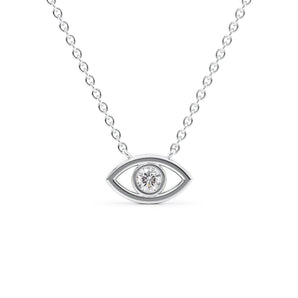 Stella-0.07 Carats Round Moissanite Bezel Necklace