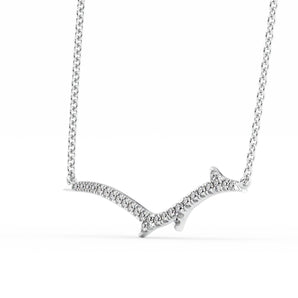 Violet-0.15 Carats Round Moissanite Small Twig Pave Necklace