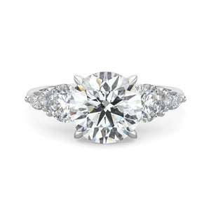 Skylar-1.30 Carats Round Moissanite Cluster Engagement Ring