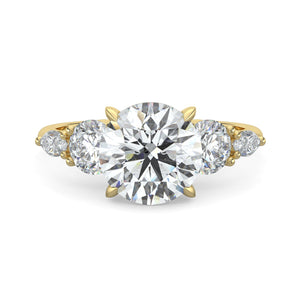 Skylar-1.30 Carats Round Moissanite Cluster Engagement Ring