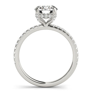 Laila-1.0 Carats Round Moissanite Pave Engagement Ring