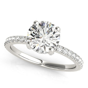 Laila-1.0 Carats Round Moissanite Pave Engagement Ring