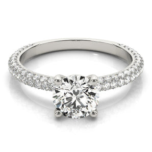 Anastasia-1.20 Carats Round Moissanite Pave Engagement Ring