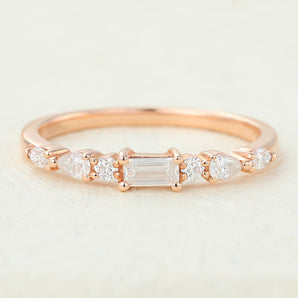 Chase-0.49 TCW Pear, Baguette, Marquise & Round Moissanite Multi Stone Wedding Band