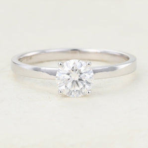 Elsie-0.88 Carats Round Moissanite Solitaire Engagement Ring