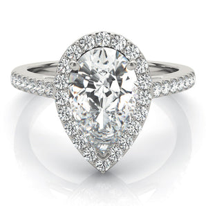 Juliana-2.50 Carats Pear Moissanite Pave Engagement Ring