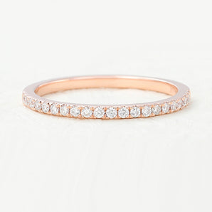 Lucy-0.14 TCW Round Moissanite Half Eternity Wedding Band