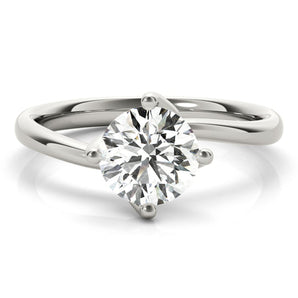 Alaina-1.0 Carats Round Moissanite Solitaire Engagement Ring