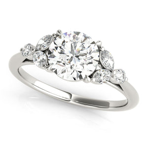 Eliza-1.50 Carats Round Moissanite Cluster Engagement Ring