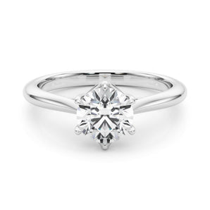 Leila-1.0 Carats Round Moissanite Solitaire Engagement Ring