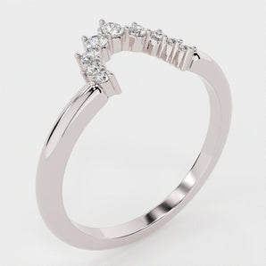 Hunter-0.20 TCW Round Moissanite Curve Wedding Band