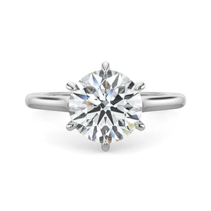 Mia-1.0 Carats Round Moissanite Solitaire Engagement Ring