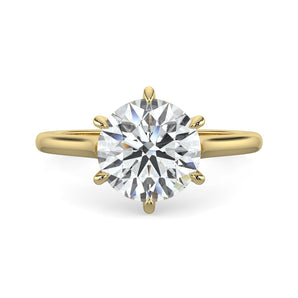 Mia-1.0 Carats Round Moissanite Solitaire Engagement Ring