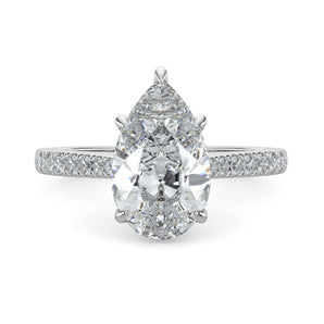 Savannah-1.20 Carats Pear Moissanite Pave Setting Engagement Ring