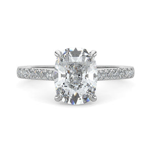 Lilian-1.50 Carats Cushion Moissanite Pave Setting Engagement Ring