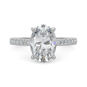 Kaylee-1.70 Carats Oval Moissanite Pave Setting Engagement Ring