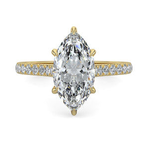 Samantha-1.30 Carats Marquise Moissanite Pave Setting Engagement Ring