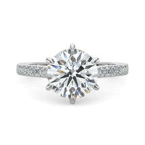 Skylar-1.0 Carats Round Moissanite Pave Setting Engagement Ring