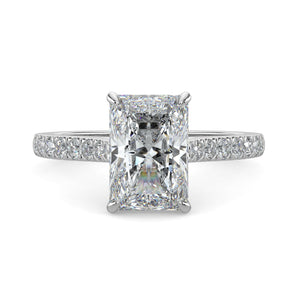 Sophie-1.20 Carats Radiant Moissanite Pave Setting Engagement Ring