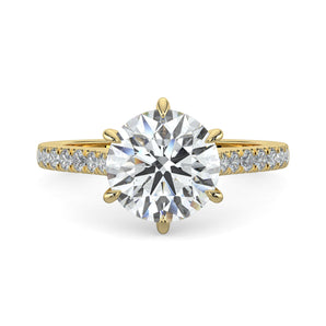 Skylar-1.0 Carats Round Moissanite Pave Setting Engagement Ring