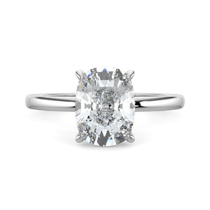 Ava-1.0 Carats Cushion Moissanite Solitaire Engagement Ring