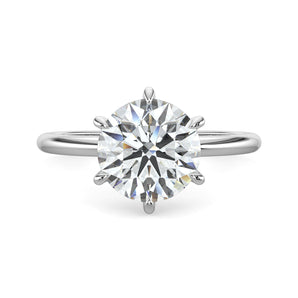 Natalie-1.0 Carats Round Moissanite Solitaire Engagement Ring