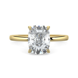 Ava-1.0 Carats Cushion Moissanite Solitaire Engagement Ring