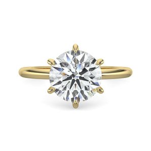 Natalie-1.0 Carats Round Moissanite Solitaire Engagement Ring