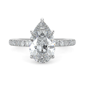 Lucy-1.0 Carats Pear Moissanite Pave Setting Engagement Ring