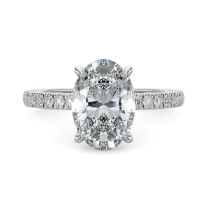 Olivia-2.0 Carats Oval Moissanite Pave Setting Engagement Ring