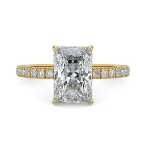 Natalie-1.0 Carats Radiant Moissanite Pave Setting Engagement Ring