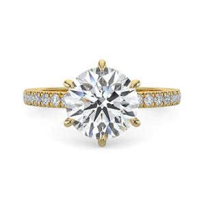 Hailey-1.20 Carats Round Moissanite Pave Setting Engagement Ring