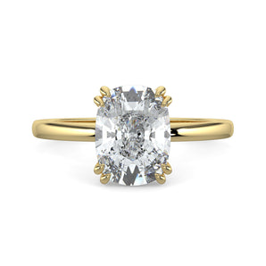 Scarlett-1.0 Carats Cushion Moissanite Solitaire Engagement Ring