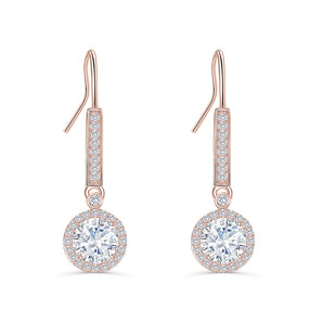 Leah- 1.0 CT Round Moissanite  Drizzle Drop Earrings Stud Earrings