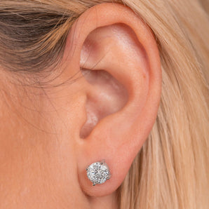 Ella- 1.25 CT Round Moissanite Solitaire Stud Earrings