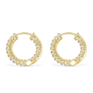 Lucy- 0.15 TCW Round Moissanite Hoop Stud Earrings