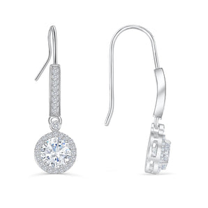 Zoey- 1.0 CT Round Moissanite Dangle Drop Stud Earrings