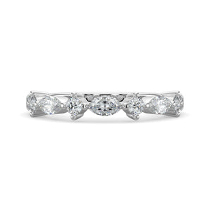 Serenity-0.20 TCW Round & Marquise Moissanite Half Eternity Wedding Band