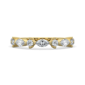 Serenity-0.20 TCW Round & Marquise Moissanite Half Eternity Wedding Band