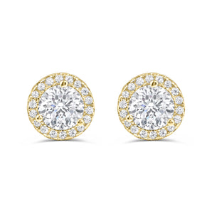 Layla- 1.50 CT Round Moissanite Halo Stud Earrings