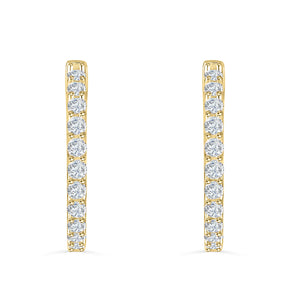 Lucy- 0.15 TCW Round Moissanite Hoop Stud Earrings